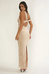 Callen Ruched Maxi Dress Champagne