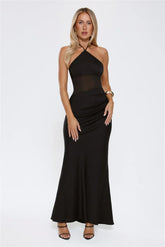 Florenza Halter Maxi Dress Black