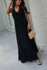 Greer Smocked Maxi Dress-Black
