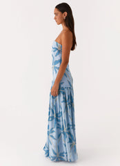 Eden Strapless Maxi Dress Blue