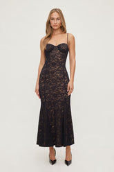 Monet Lace Overlay Maxi Dress
