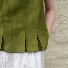 Duttini | Pleated Hem Linen Top