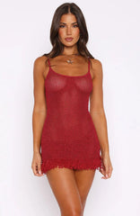 Raspberry Knit Muse Mini Dress