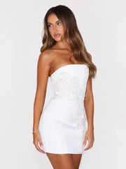 Rendezvous Strapless Mini Dress Cream