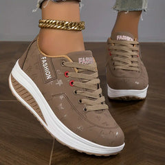 Women's Mesh Platform Lace-Up Sneakers | Cushioned Supportive Walking Sneakers