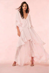 Collia Silk Maxi Dress - Pale Pink