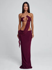 Raer Burgundy Maxi Dress