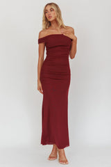 Bloom Mesh Midi Dress Wine