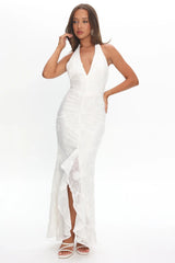 Alisette Split Maxi Dress White