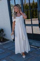 Lana Bow Dress-Cream
