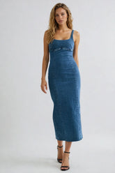 Blanche Seamed Denim Dress