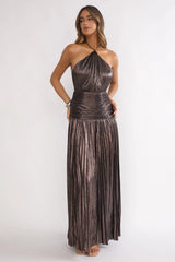 Ahmara Pleated Maxi Dress Gunmetal