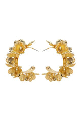 Olivia | Women'S C-Shaped Floral Design Earrings