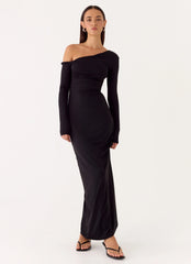 Jordana Twist Maxi Dress Black