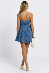 Ready To Charm Tiered Denim Mini Dress