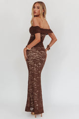 Dulce Lace Maxi Dress - Chocolate
