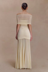 Caspian Off Shoulder Mesh Maxi Dress