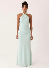 Samaria Halter Maxi Dress Blue