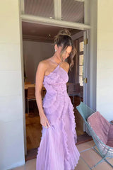Eliza | Women’S Pleated Ruffled Maxi Wedding Guest Dress