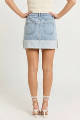 Off-Duty Denim Mini Skirt
