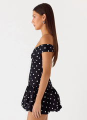Endless Romance Mini Dress Black Polkadot