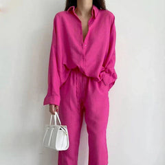 Natalie Linen Button Pants Set