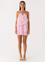 On The Go Beaded Mini Dress Pink