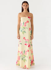 Bronté Strapless Maxi Dress Lemon Soleil