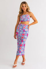 Malibu Blooms Midi Skirt - Medium