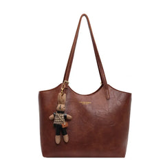 Duttini | Soft Vegan Leather Tote Bag With Shoulder Straps