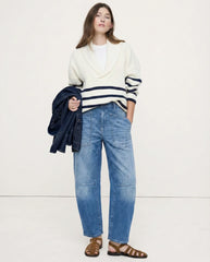 Duttini | Structured Barrel Jeans For Women In Denim