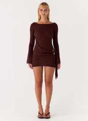 Niella Wrap Mini Dress Chocolate