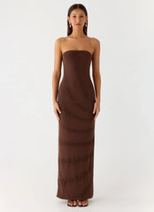 Belisse Beaded Mesh Maxi Dress Chocolate