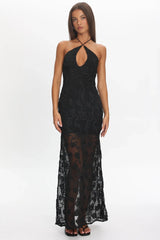 One Night Embellished Maxi Dress Black