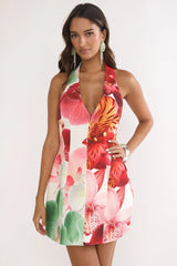 Elisabet Halter Mini Dress Floral