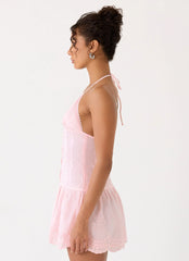 Non Stop Halter Mini Dress Pink