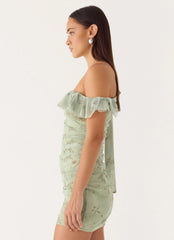 Hidden Gesture Mini Dress Wispy Fern