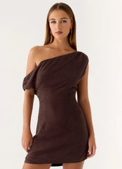 Mischa Mini Dress Chocolate Drizzle
