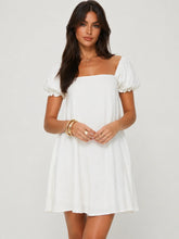 Beyond Linen Blend Mini Dress White