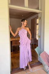 Eliza | Women’S Pleated Ruffled Maxi Wedding Guest Dress