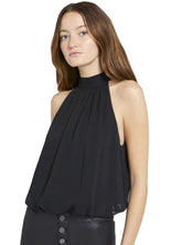 Sage Pleated Halter Top Mini Dress