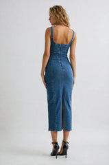Blanche Seamed Denim Dress