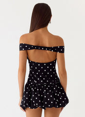 Endless Romance Mini Dress Black Polkadot