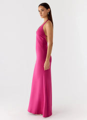 Have Your Attention Maxi Dress Fuchsia