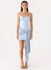 Hypnosis Mini Dress Blue Mocha Dot