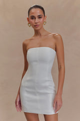 Maci White Crepe Mini Dress