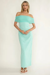 Love Languages Off Shoulder Maxi Dress Mint