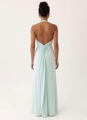 Samaria Halter Maxi Dress Blue