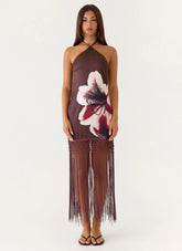 Niahvette Midi Dress Burgundy