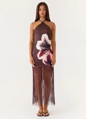 Niahvette Midi Dress Burgundy